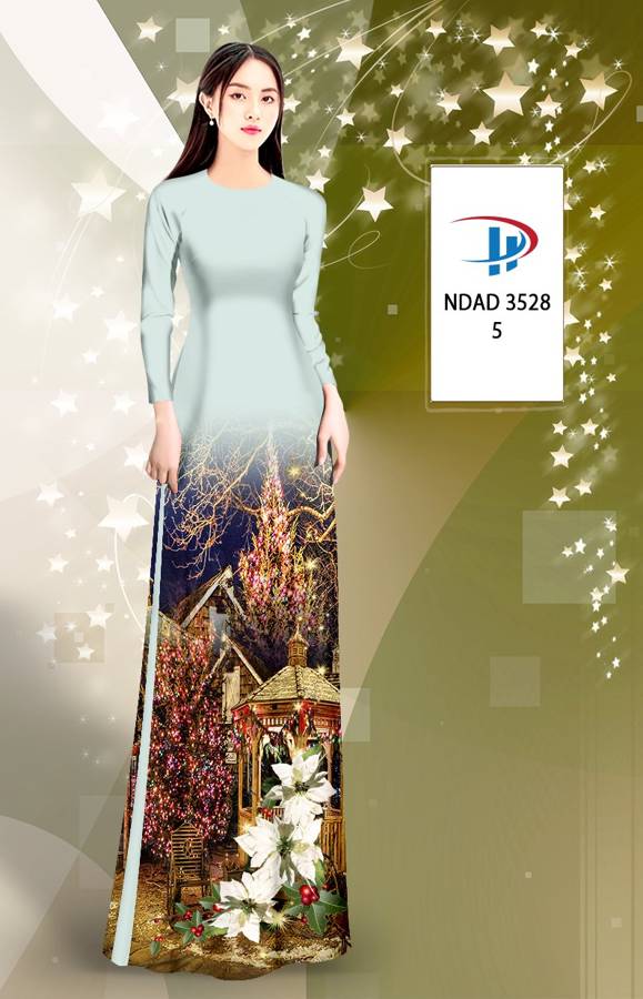 Vải Áo Dài Phong Cảnh Giáng Sinh AD NDAD3528 9